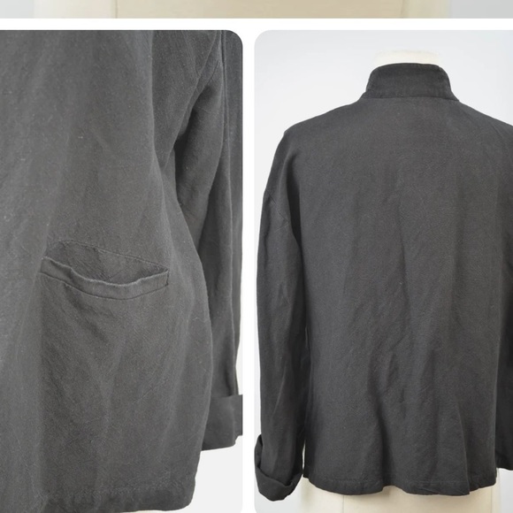 Eileen Fisher Petite linen-blend button down shirt K. - Picture 2 of 11